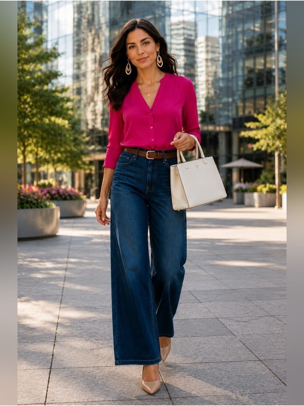 DL1961 Karmine Refined Wide Leg High Rise Jeans Size 27